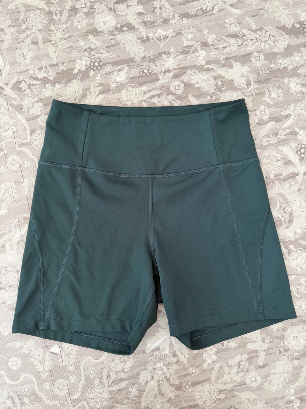 Girlfriend Collective High Waisted Green Biker Shorts Size M